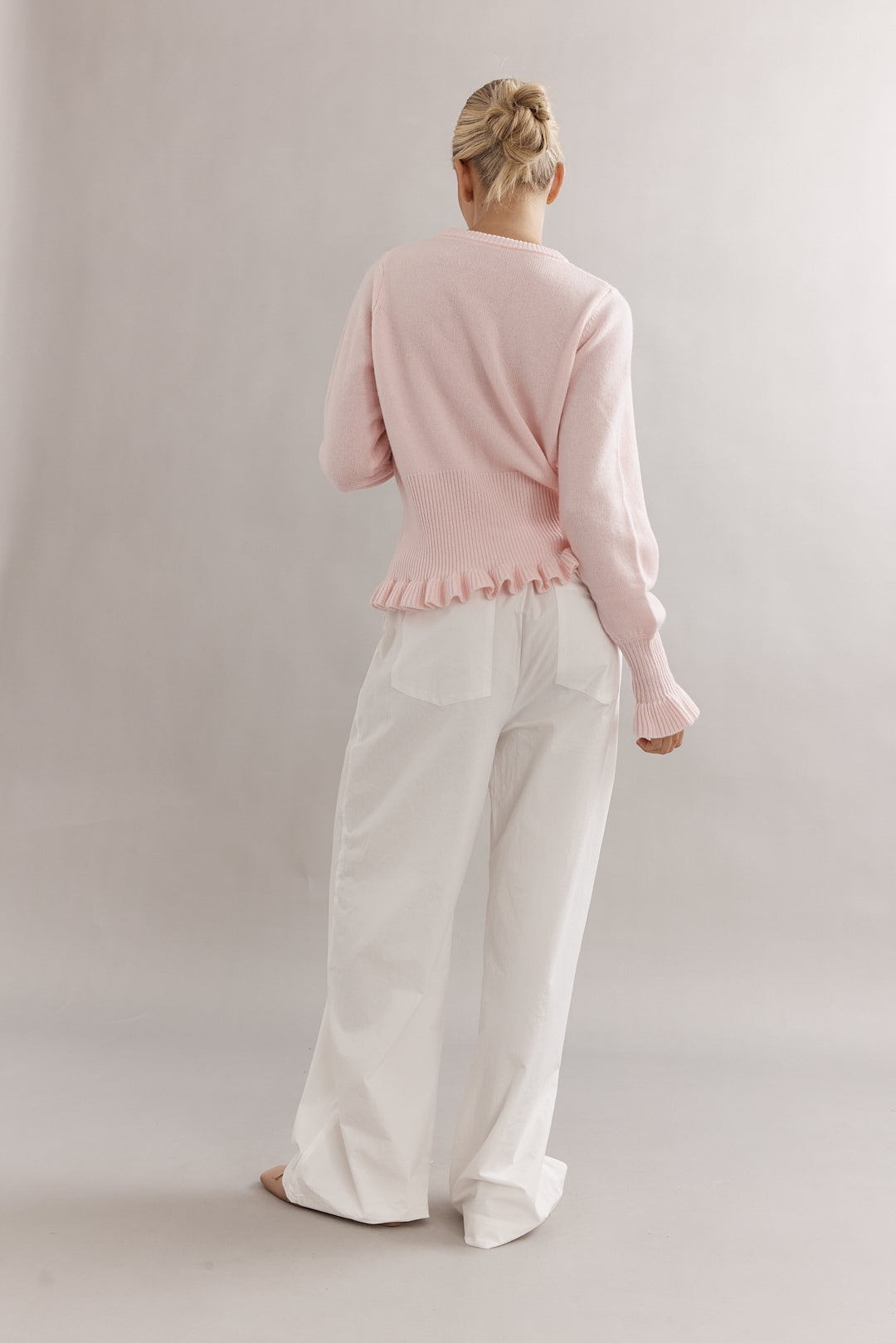 Caitlin Crisp | Frilly Crop Crew - Pink