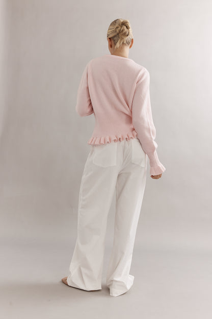 Caitlin Crisp | Frilly Crop Crew - Pink