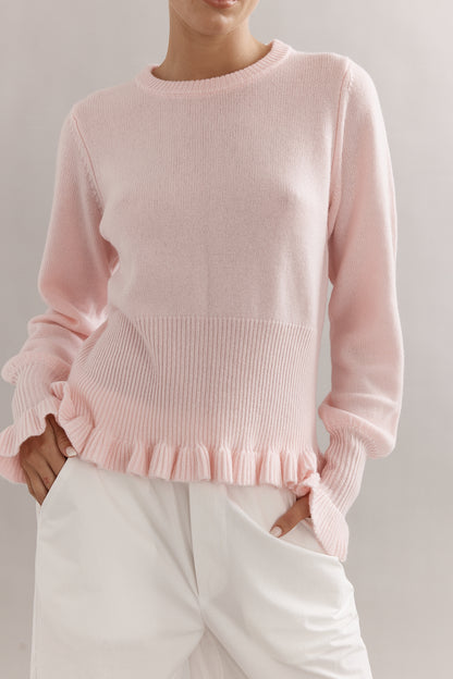 Caitlin Crisp | Frilly Crop Crew - Pink