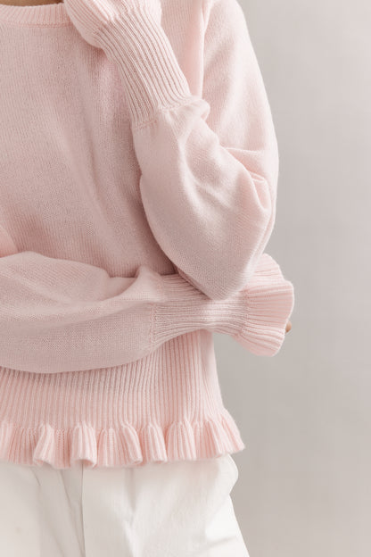 Caitlin Crisp | Frilly Crop Crew - Pink