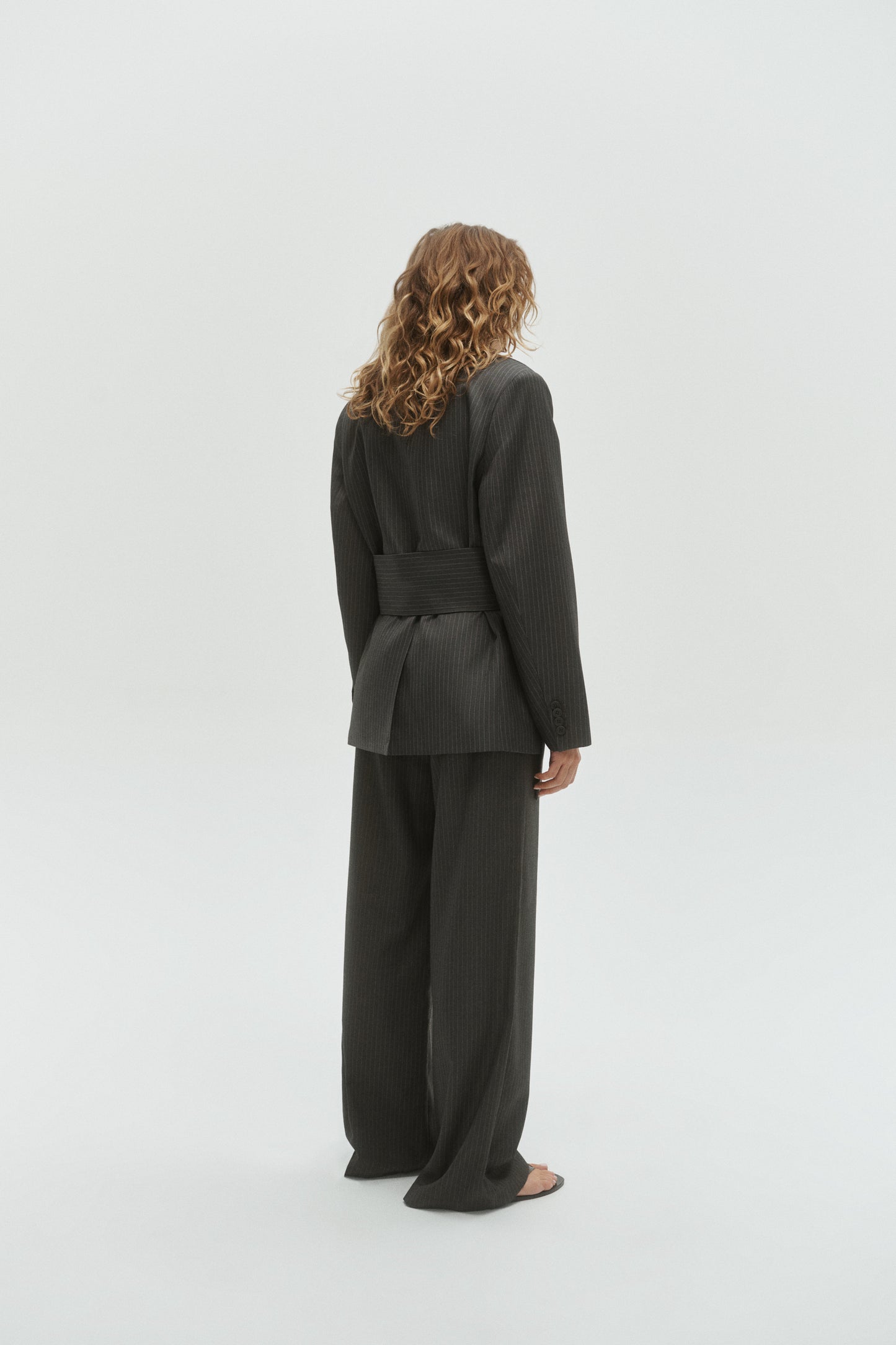 One Of Others | Margot Blazer - Grey Pinstripe