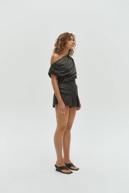 One Of Others | Margot Short - Grey Pinstripe