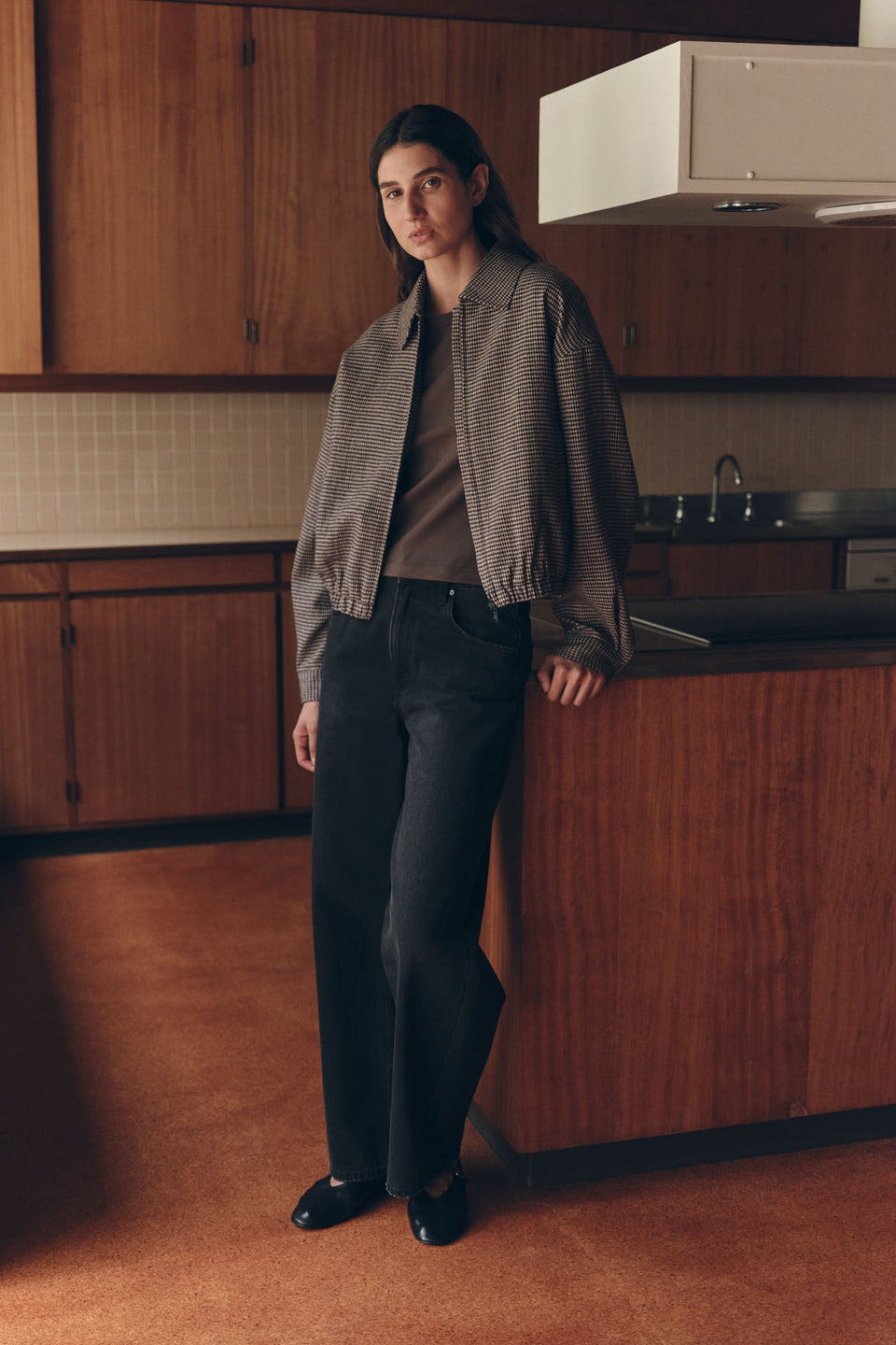 Assembly Label | Solana Wool Jacket - Brown Black Check
