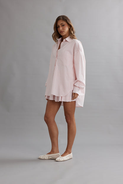 Caitlin Crisp | Lou Shirt - Pink/White Stripe