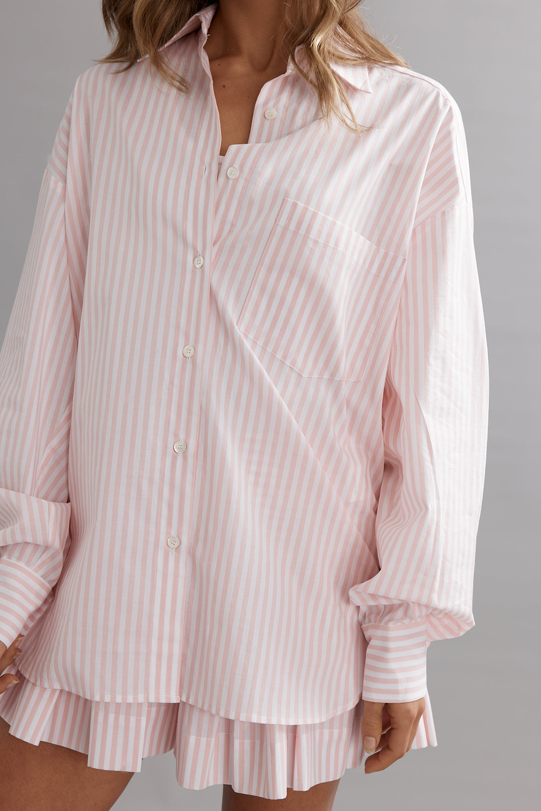 Caitlin Crisp | Lou Shirt - Pink/White Stripe