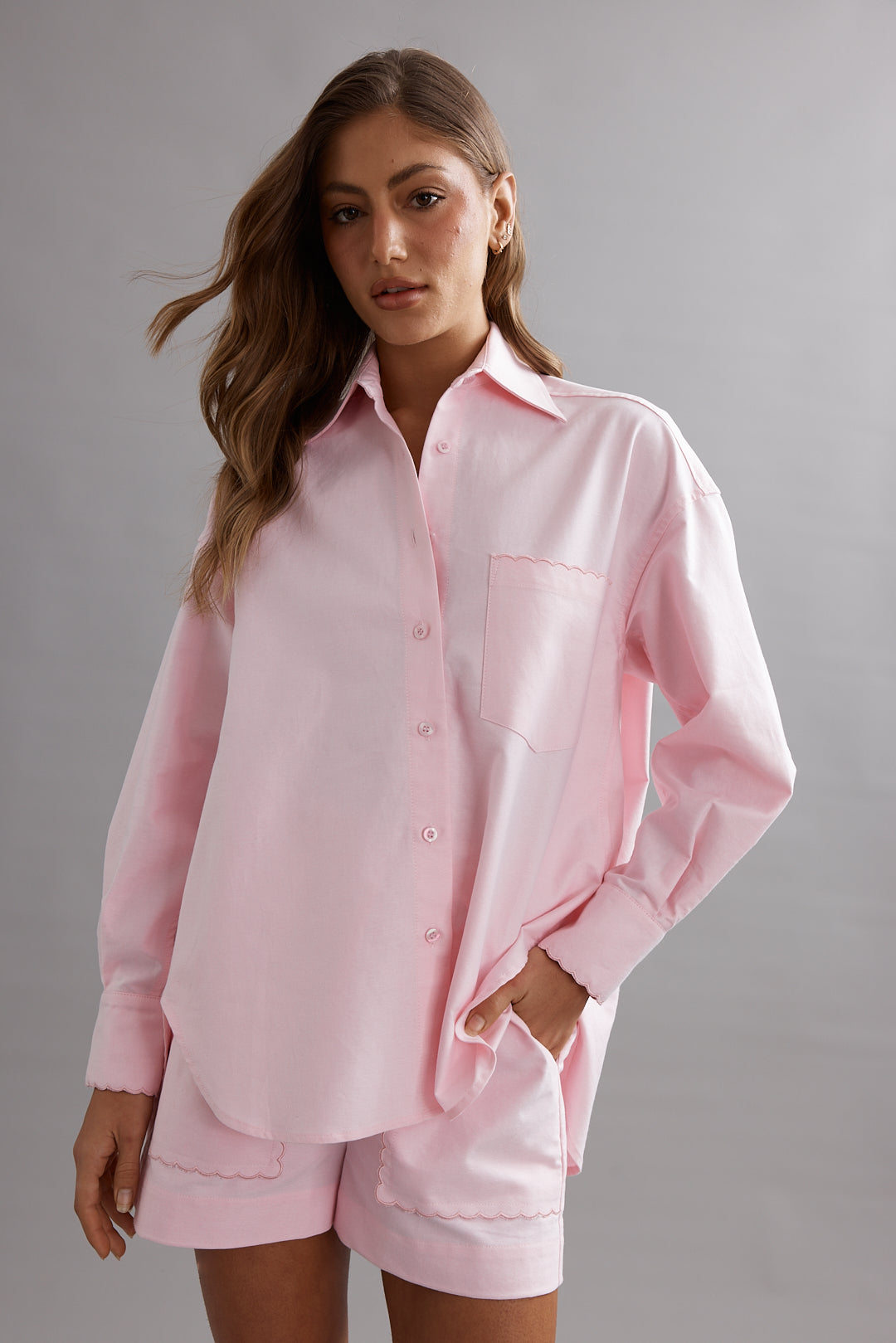 Caitlin Crisp | Scalloped Lou Shirt - Pink