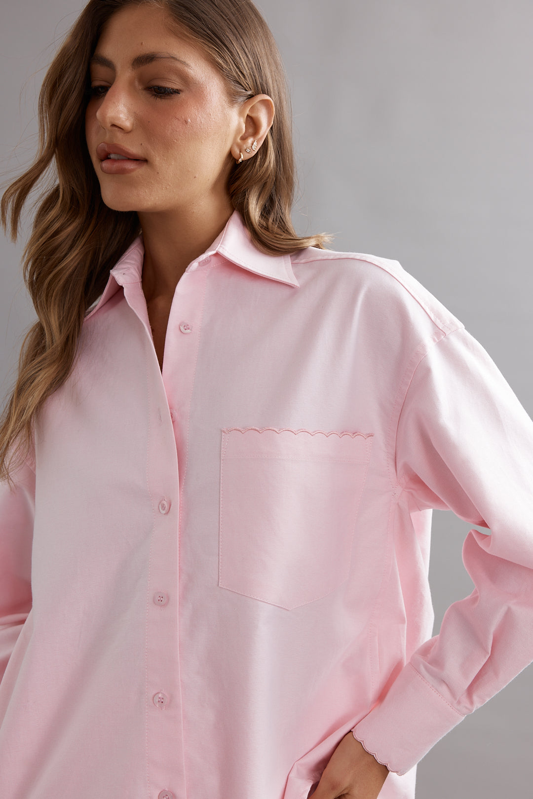 Caitlin Crisp | Scalloped Lou Shirt - Pink
