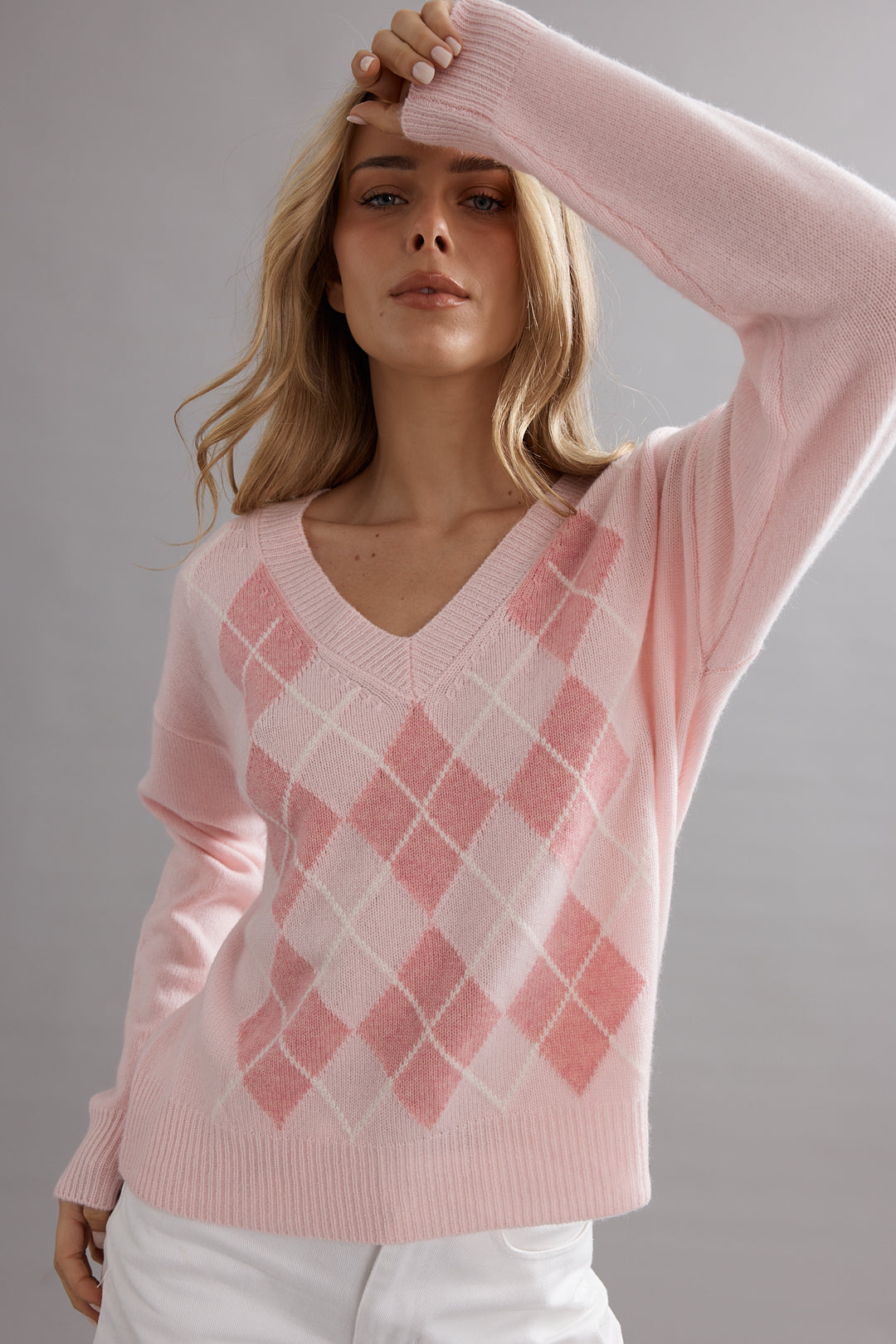 Caitlin Crisp | Argyle Jumper - Marshmellow