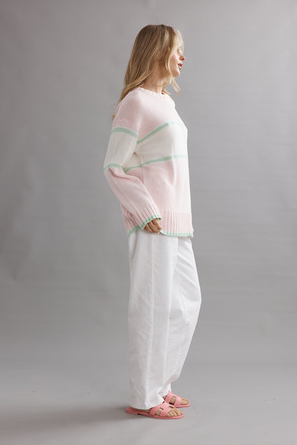 Caitlin Crisp | Club CC Stripe Jumper - Pink/Mint