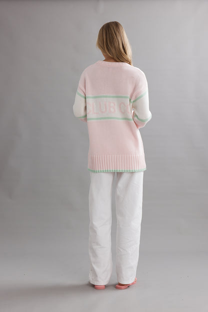Caitlin Crisp | Club CC Stripe Jumper - Pink/Mint