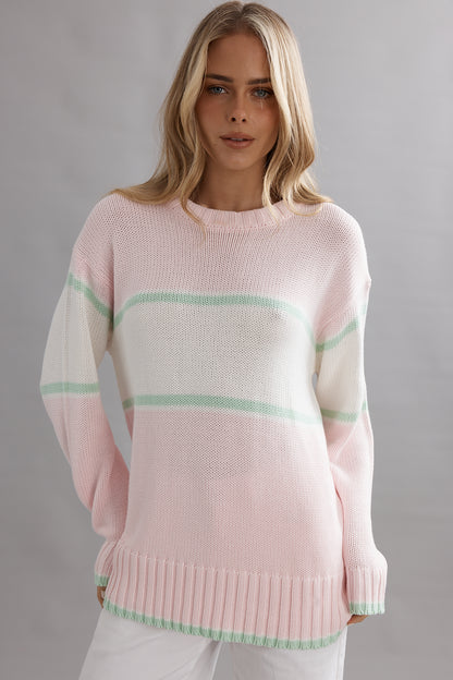 Caitlin Crisp | Club CC Stripe Jumper - Pink/Mint
