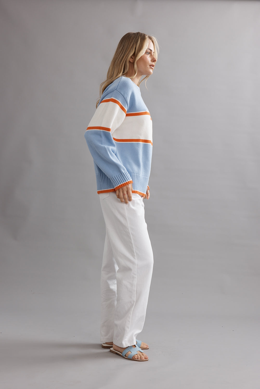 Caitlin Crisp | Club CC Stripe Jumper - Tangerine