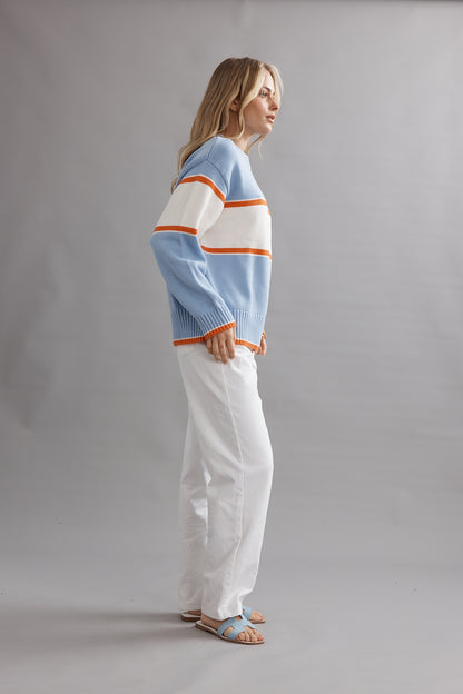 Caitlin Crisp | Club CC Stripe Jumper - Tangerine