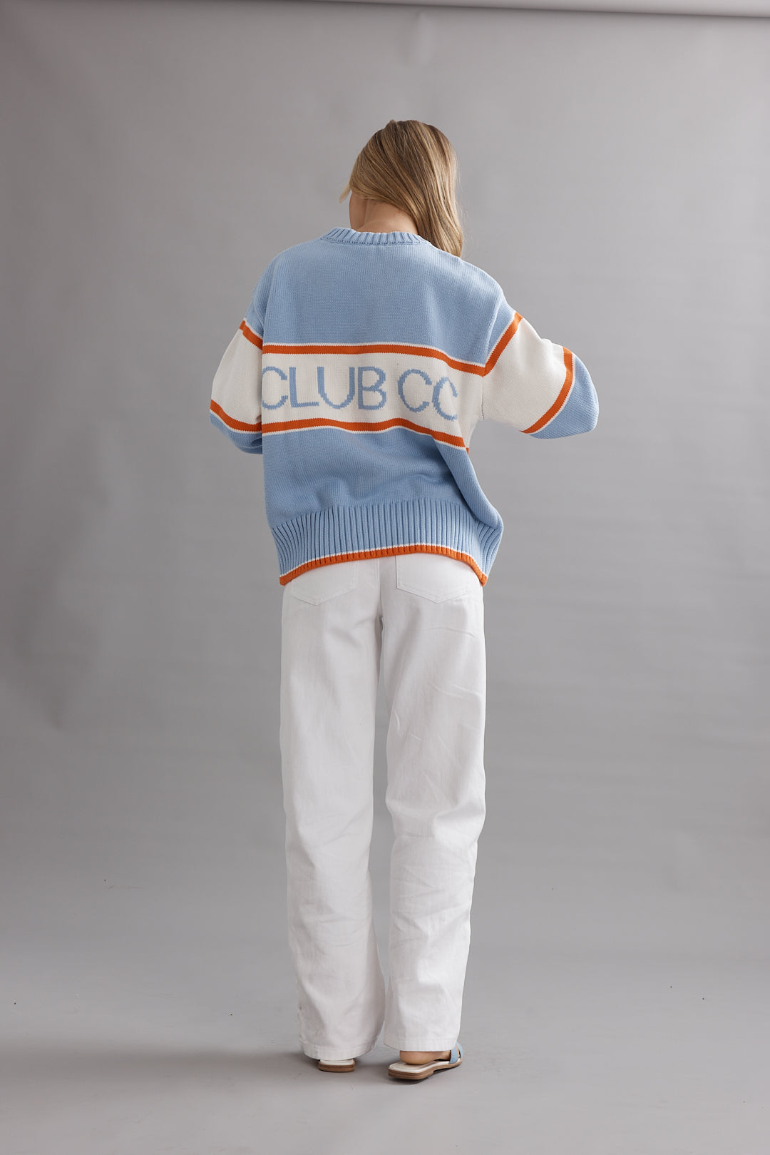 Caitlin Crisp | Club CC Stripe Jumper - Tangerine