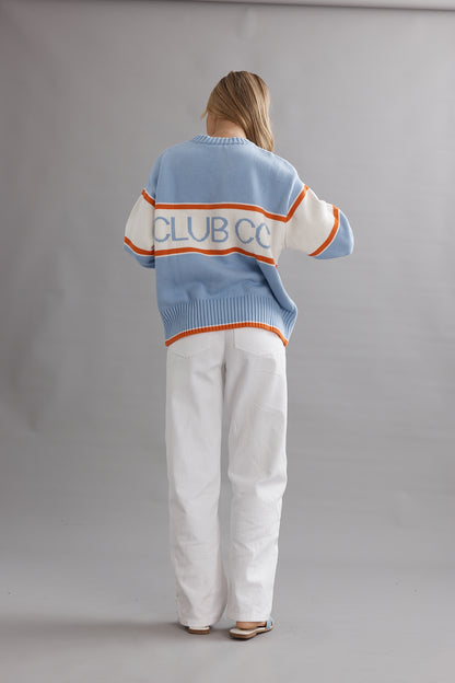 Caitlin Crisp | Club CC Stripe Jumper - Tangerine