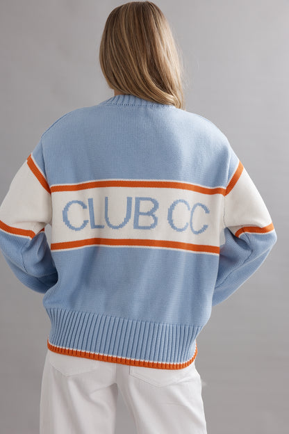 Caitlin Crisp | Club CC Stripe Jumper - Tangerine