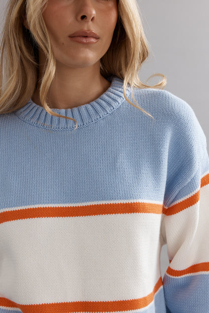 Caitlin Crisp | Club CC Stripe Jumper - Tangerine