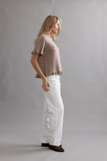 Caitlin Crisp | Frilly Knit Tee - Walnut