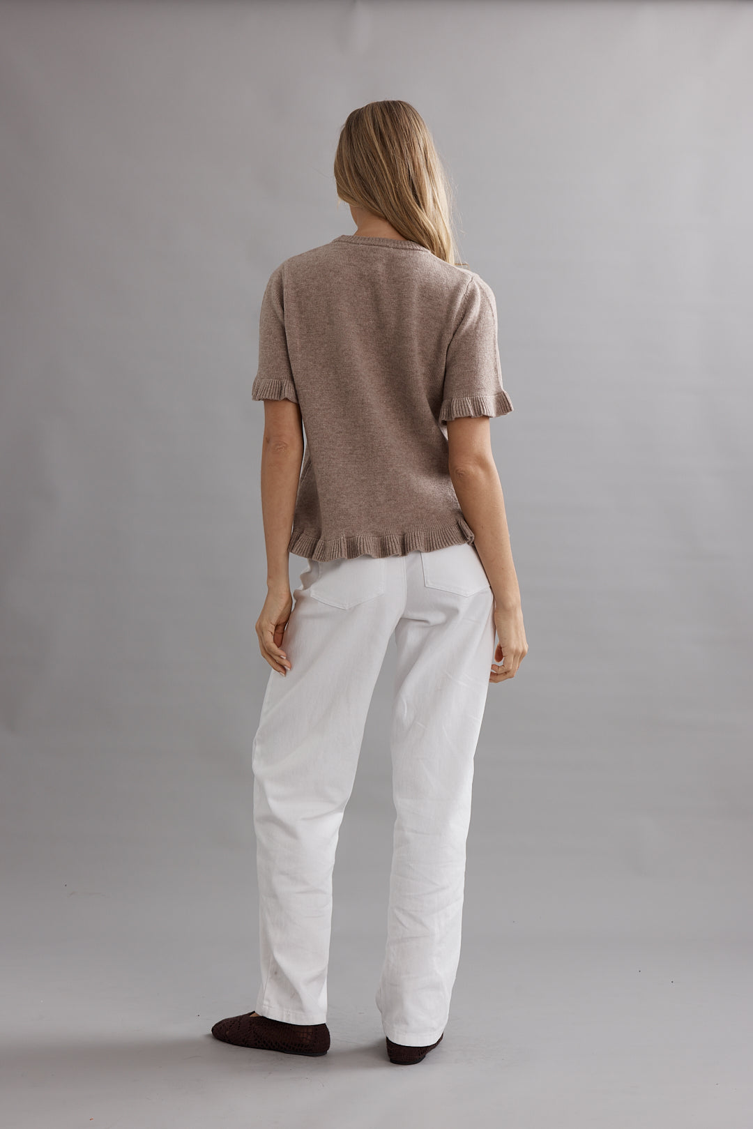 Caitlin Crisp | Frilly Knit Tee - Walnut