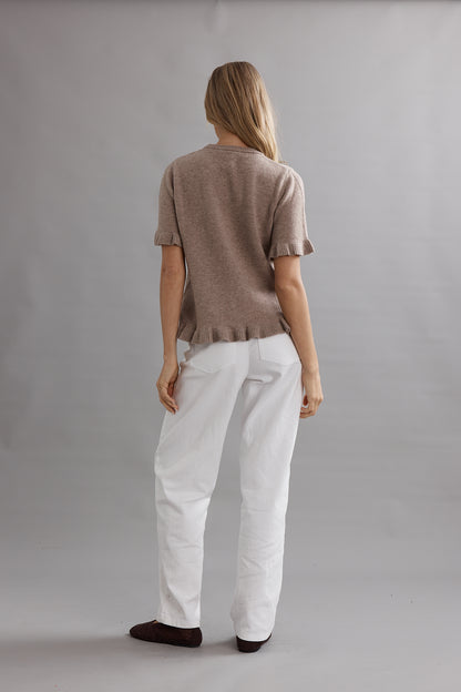 Caitlin Crisp | Frilly Knit Tee - Walnut