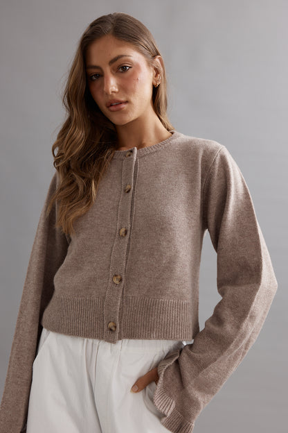 Caitlin Crisp | Frilly Crop Cardi - Walnut