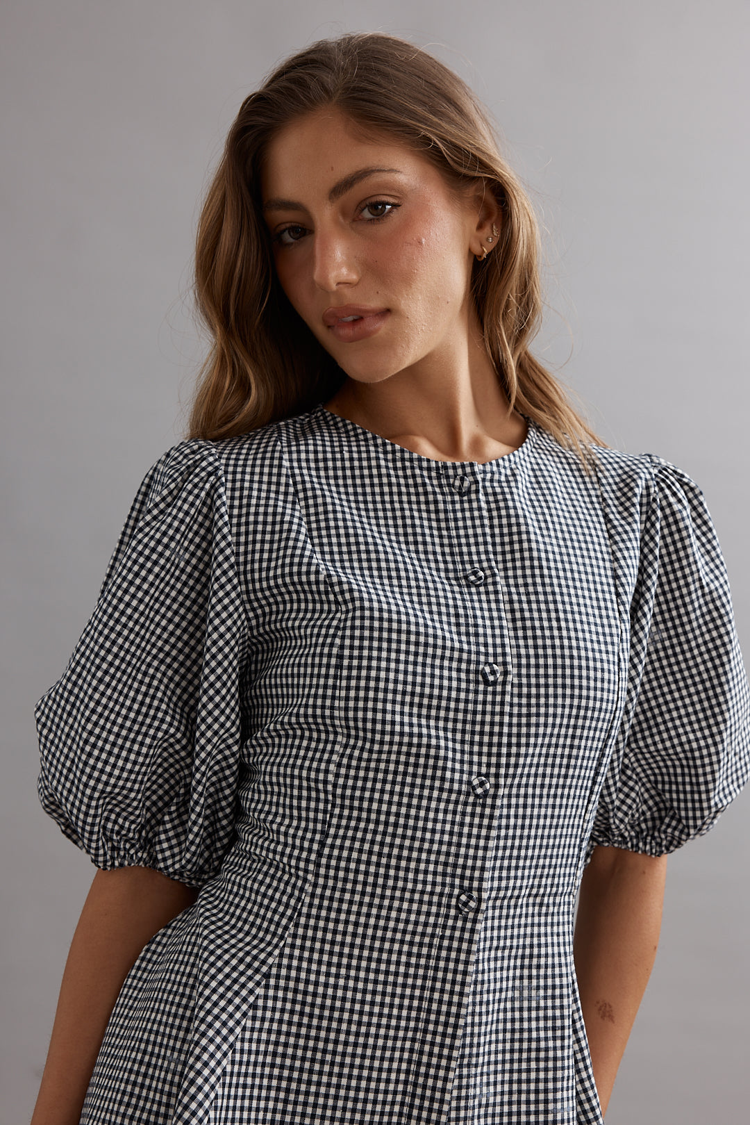Caitlin Crisp | Sofia Blouse - Ink/White Gingham