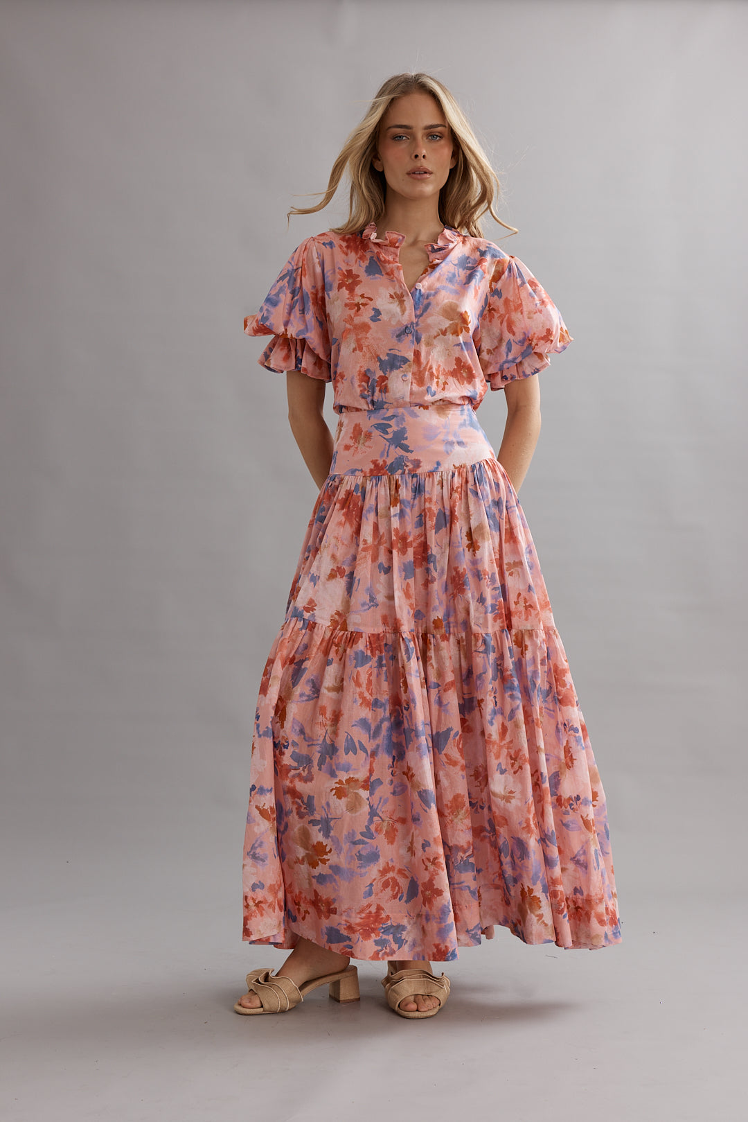 Caitlin Crisp | Sorrento Maxi Skirt - Pink Wildflower