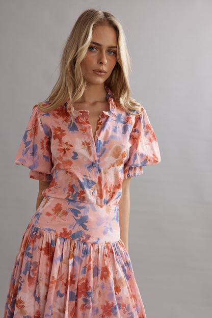 Caitlin Crisp | Sorrento Maxi Skirt - Pink Wildflower