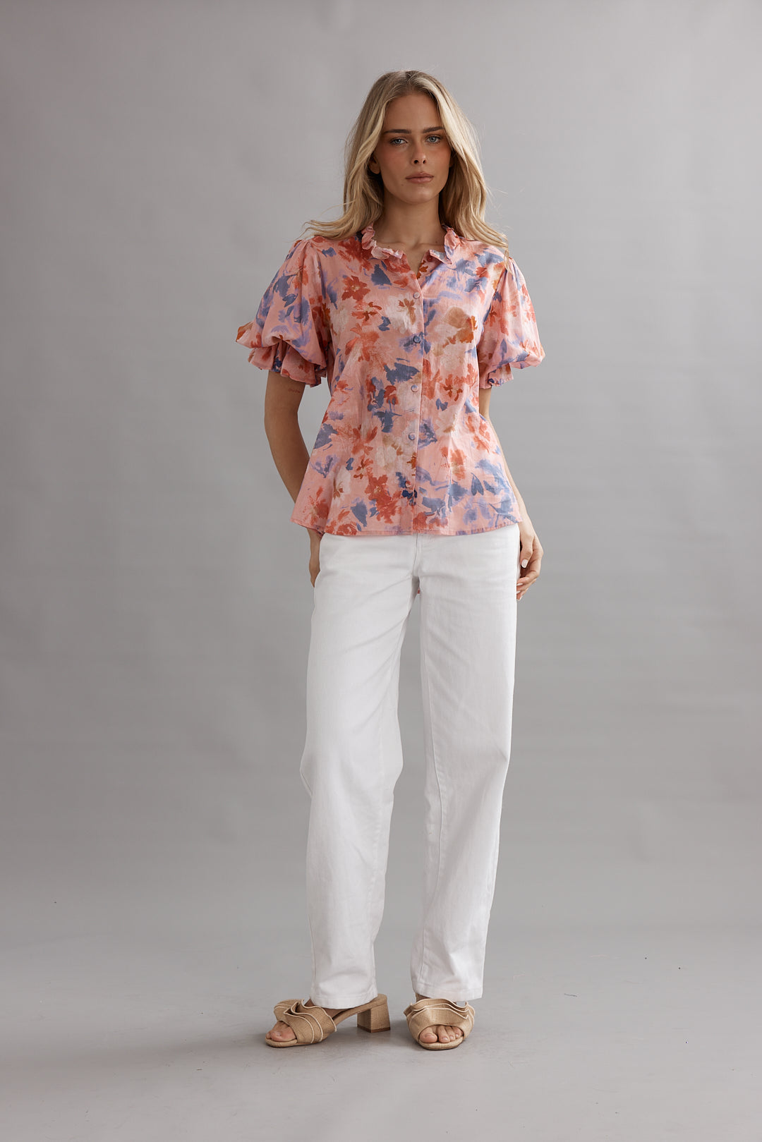 Caitlin Crisp | Soho Blouse - Pink Wildflower