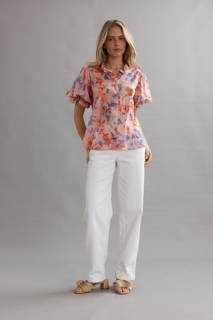 Caitlin Crisp | Soho Blouse - Pink Wildflower