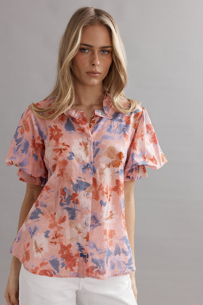 Caitlin Crisp | Soho Blouse - Pink Wildflower