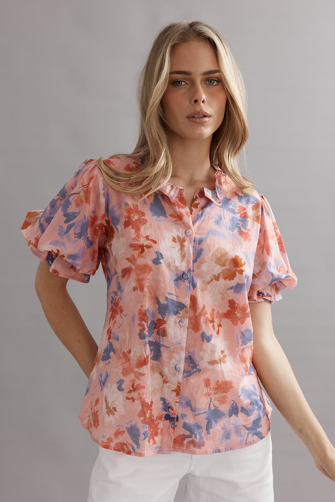 Caitlin Crisp | Soho Blouse - Pink Wildflower