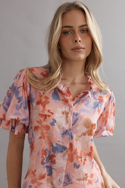 Caitlin Crisp | Soho Blouse - Pink Wildflower