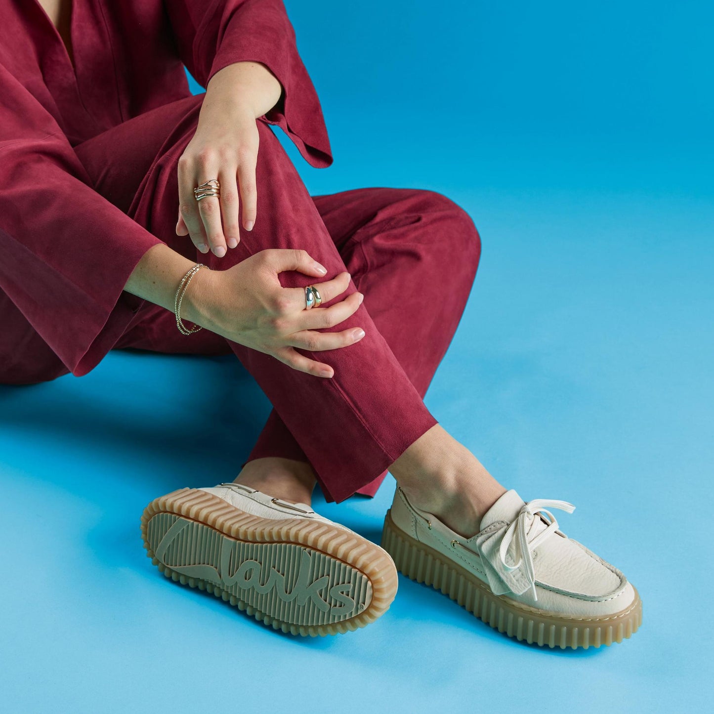 Clarks | Torhill Boat - Cream Nubuck