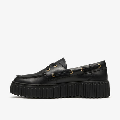 Clarks | Torhill Boat - Black Leather