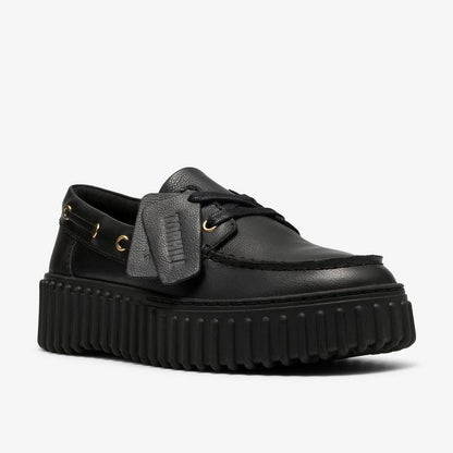 Clarks | Torhill Boat - Black Leather