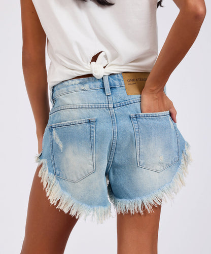 One Teaspoon | Rollers Low Waist Denim Shorts - Salty Dog