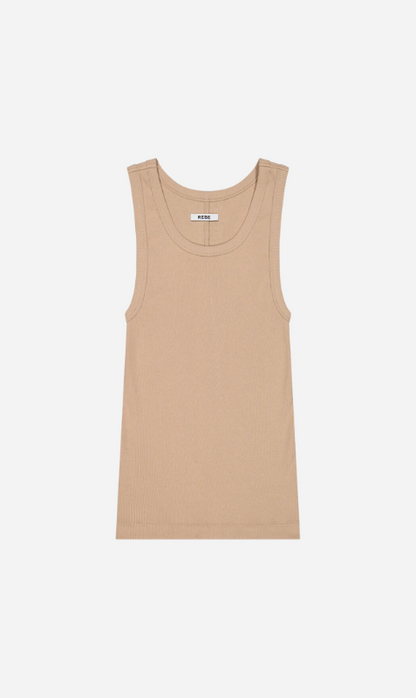 Rebe | Ribbed Tank Top - Taupe