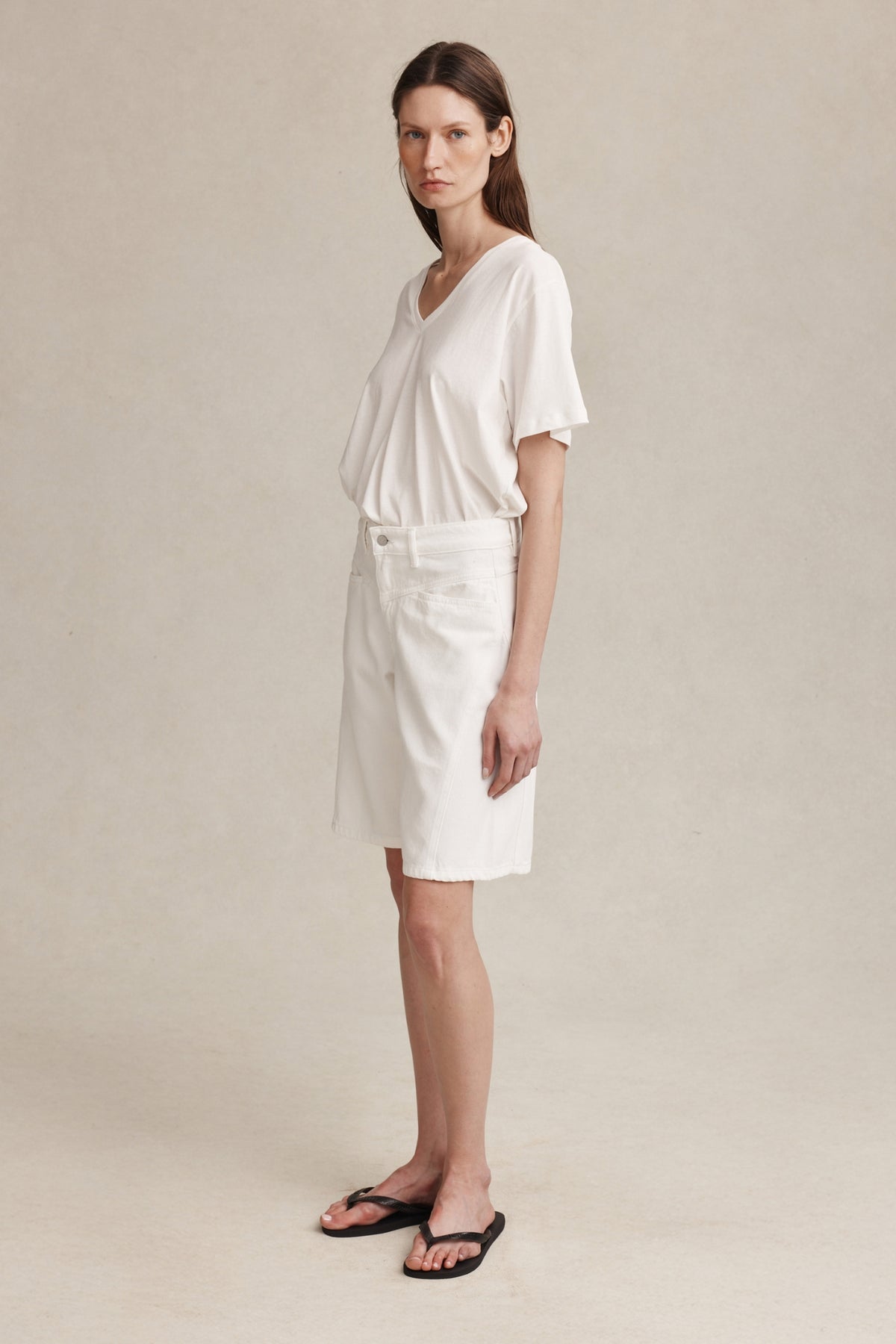Marle | Cross Stitch Jean Short - Blanc
