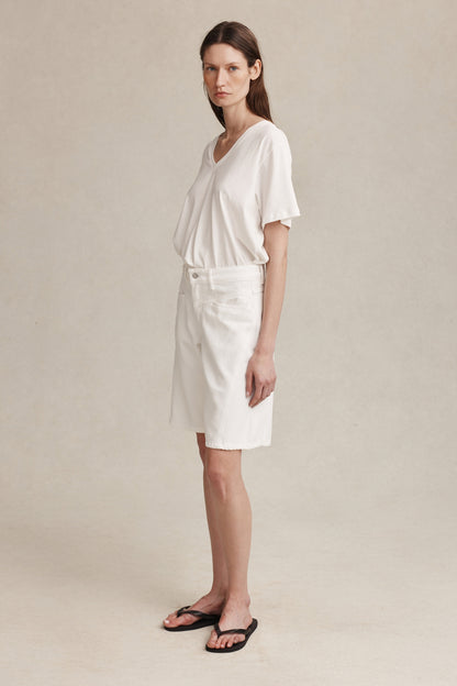 Marle | Cross Stitch Jean Short - Blanc
