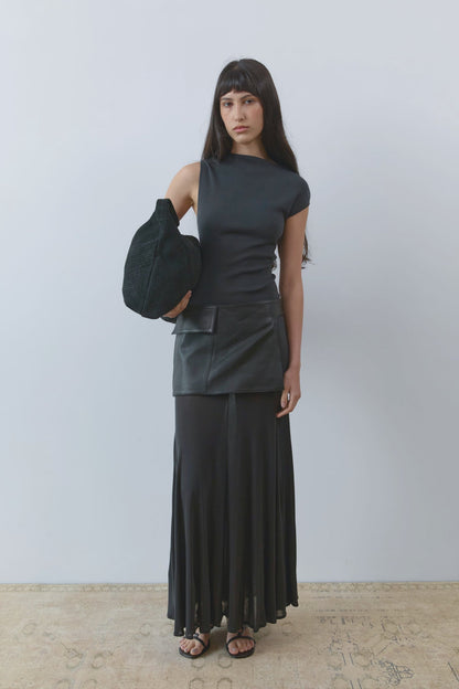 St Agni | Fine Jersey Circle Hem Dress - Charcoal