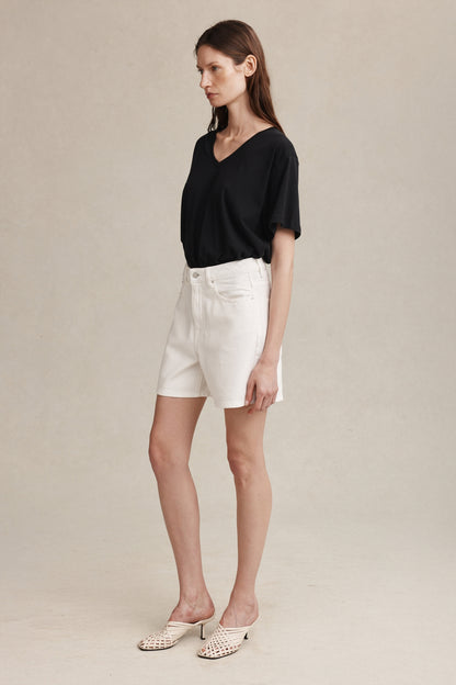 Marle | Classic Jean Short - Blanc