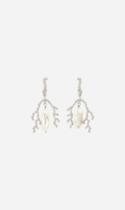 Zoe & Morgan | Mutiara Earrings - Silver/Keshi Pearl