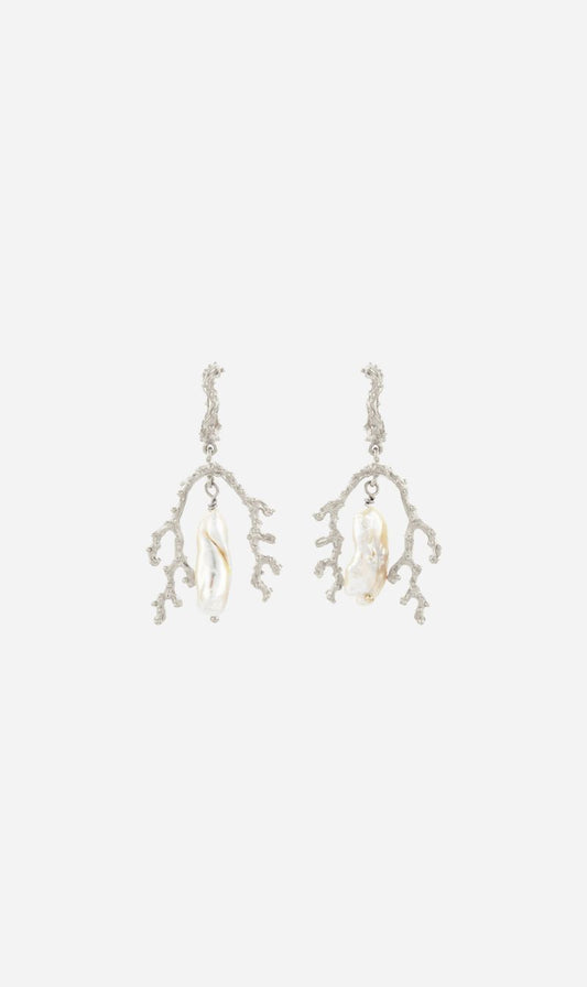 Zoe & Morgan | Mutiara Earrings - Silver/Keshi Pearl