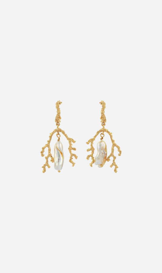 Zoe & Morgan | Mutiara Earrings - Gold/Keshi Pearl