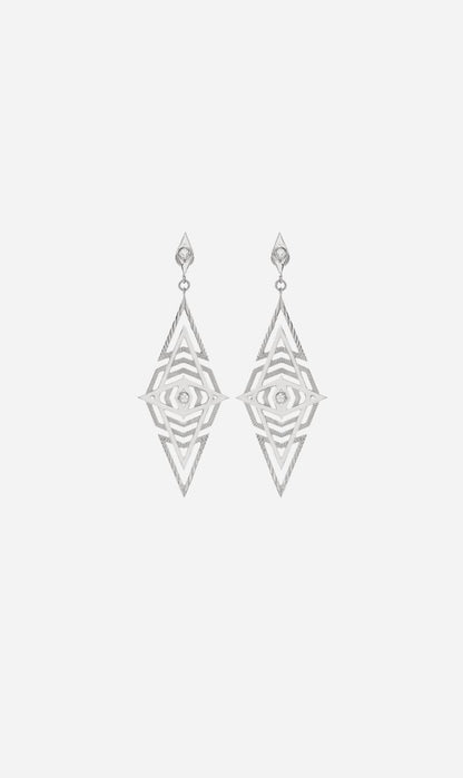Zoe & Morgan | Volcano Earrings - Silver/White Topaz