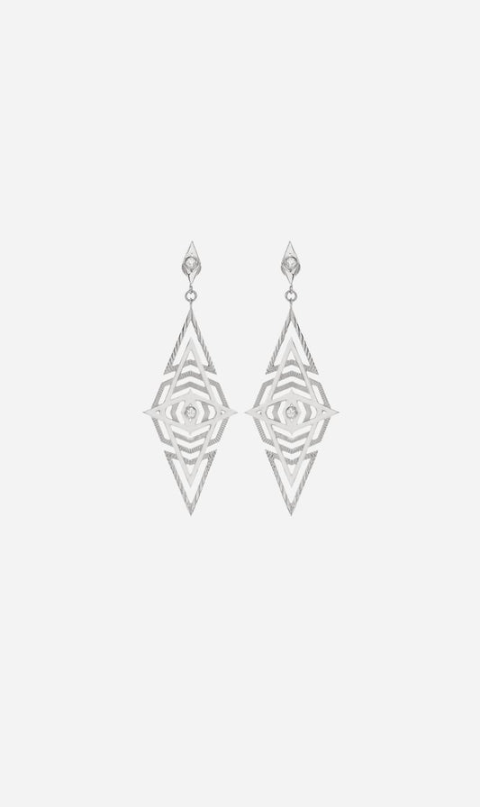 Zoe & Morgan | Volcano Earrings - Silver/White Topaz