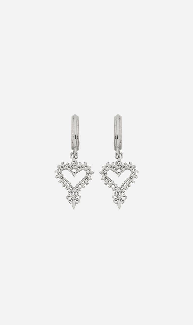 Zoe & Morgan | Mini Gypsy Heart Earrings - Silver