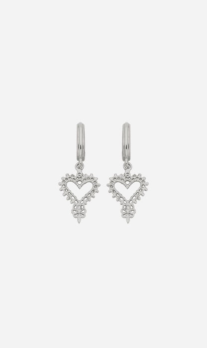 Zoe & Morgan | Mini Gypsy Heart Earrings - Silver