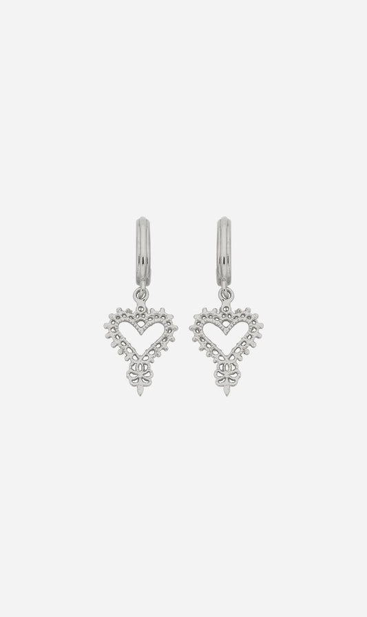 Zoe & Morgan | Mini Gypsy Heart Earrings - Silver
